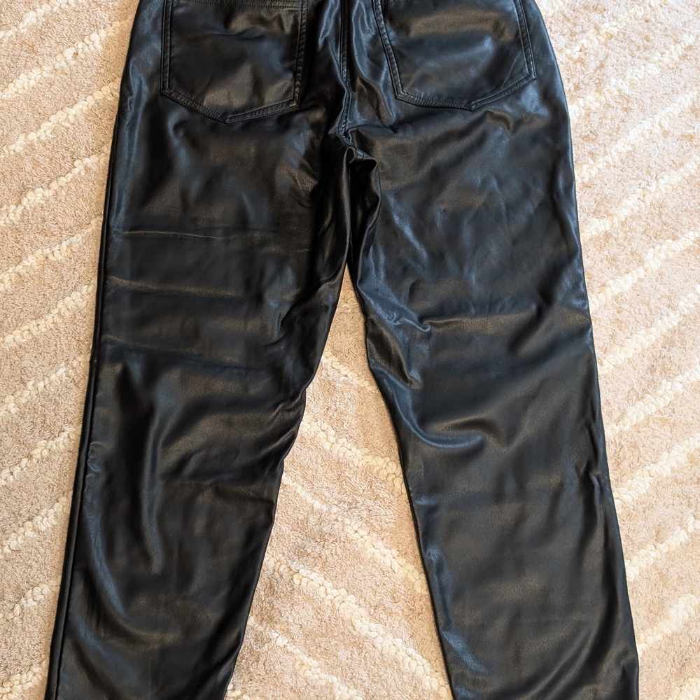 Topshop Black Faux Leather Pants - Picture 5 of 5
